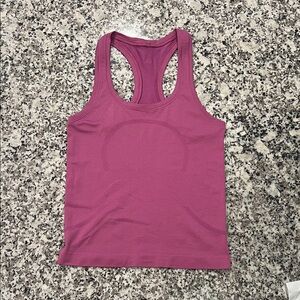Lululemon race/waist length mauve Swifly tank top - 2